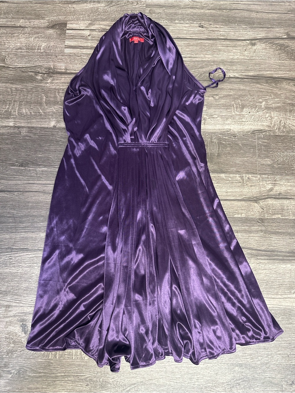 Scarlett One-Shoulder Satin Dress in Deep Purple